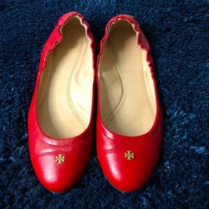 Fantastic Red Tory Burch Ballerina Flat